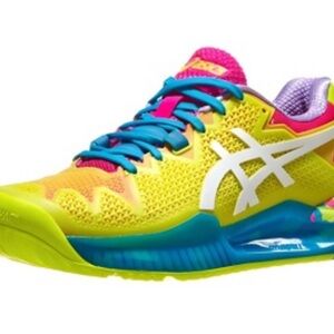 Women’s ASICS Gel Resolution 8 Tennis Shoes Yellow Size 9